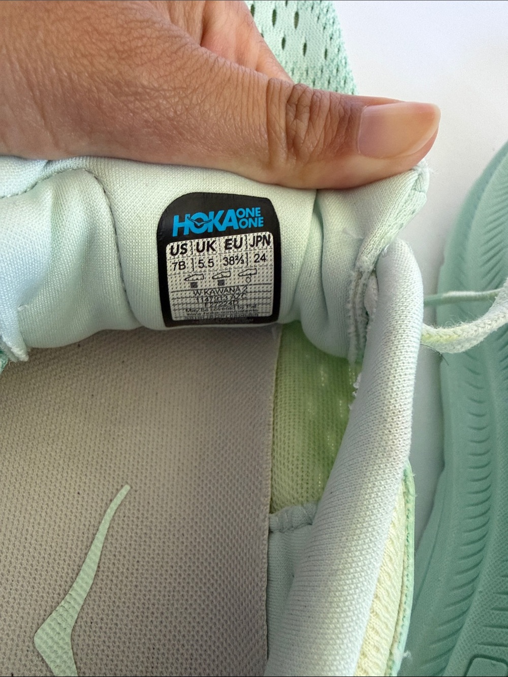 HOKA Kawana 2 Women’s Running Shoes Mint Green Size 7 Athletic Walking - Picture 9 of 12